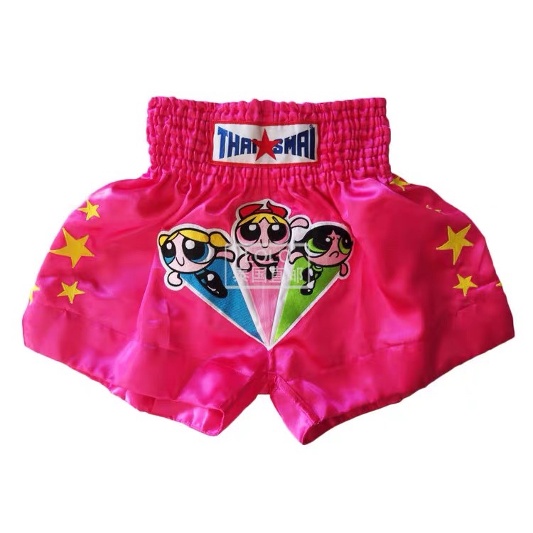 Thailand Thaismai Imported Authentic Muay Thai Shorts Powerpuff Girls Adult and Children's Cute Blue Boxing Shorts Thailand Thaismai Imported Authentic Muay Thai Shorts Powerpuff Girls Adult and Children's Cute Blue Boxing Shorts