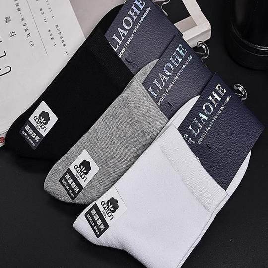 Men's socks business antibacterial medium socks sweat-absorbent and odor-proof