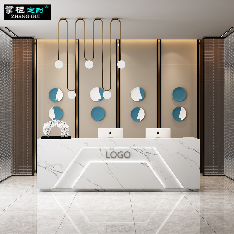 Beauty salon Nail salon Cash register counter Photo studio Shop Light luxury counter Simple modern company reception desk