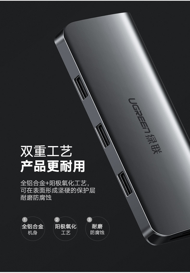 Xanh-linked Type-C trạm USB docking để mở rộng của Apple chuyển đổi MacBookPro matebook13 phụ kiện không khí kê Huawei phổ notebook VGA adapter hdmi Sét 3 - USB Aaccessories quạt xiaomi solove f5