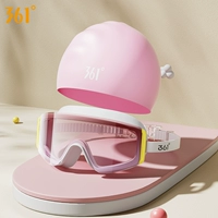 Комплект фиолетово-розовый + силиконовая шапочка для плавания 7059