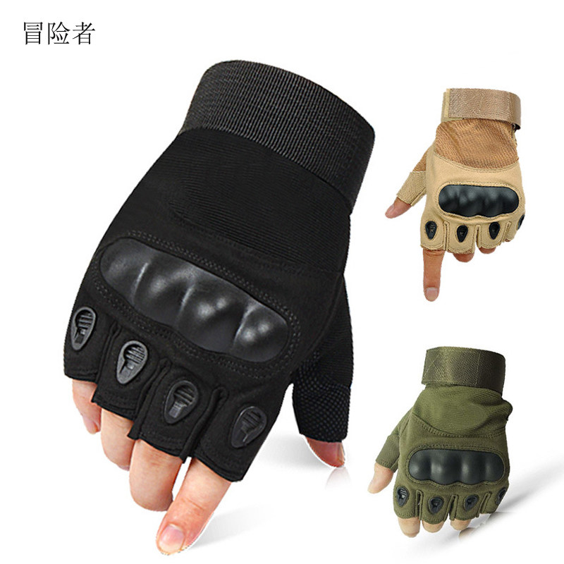 Tactical Blackhawk Gloves Black Shell Half Finger Non-slip Sports Microfiber Material Riding Protective Training Gloves Mountaineering Gloves