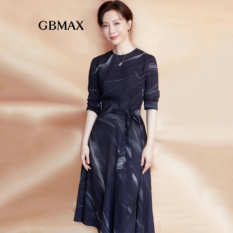 Gbmax Luxury Brand Celebrity Chen Shu's Same Style 2026 Spring Elegant and Graceful Slim-Fit Dress for Socialites
