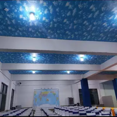 Blue sky white cloud wallpaper thick blue sky white cloud wallpaper living room bedroom decoration background wall ceiling hanging ceiling roof