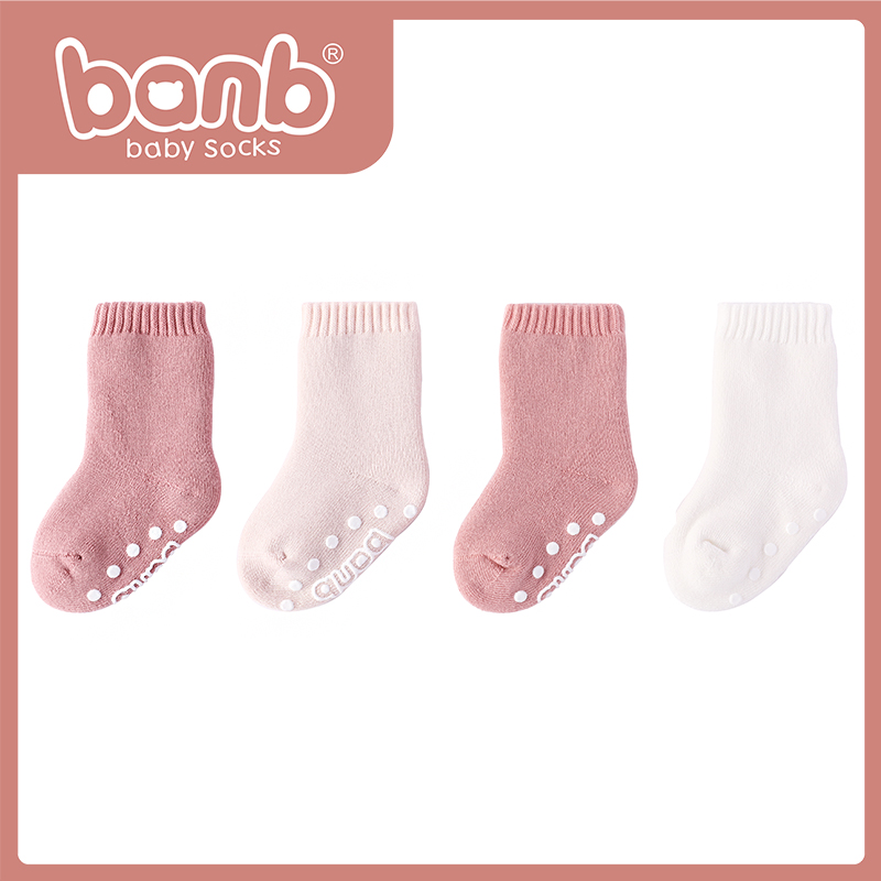 Bambi baby socks spring autumn winter pure cotton warmth 0-3 months newborn baby first child non-slip songstockings 1 year old