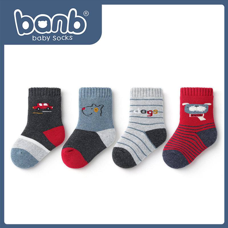 Bambi baby socks autumn and winter cotton socks thickened and warm new newborn infants 0-3 months baby loose socks 1 year old