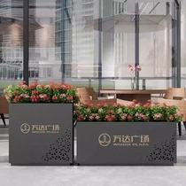Outdoor stainless steel wrought iron flower box sales department flower bed movable partition courtyard fence flower trough combination customization