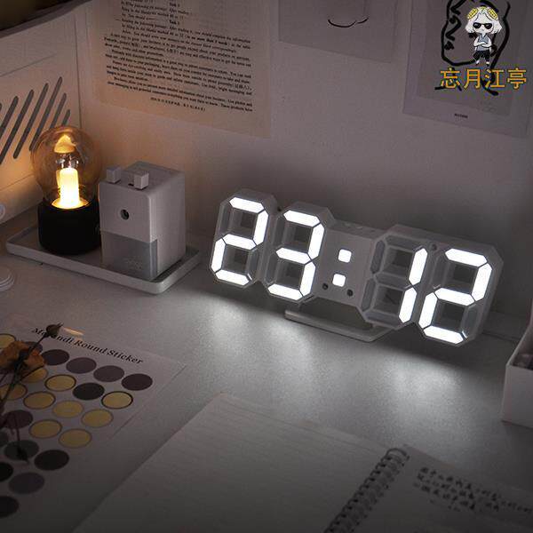 Minimalist alarm clock net red ins super hot simple student dormitory bedroom electronic creative luminous LED digital wall clock