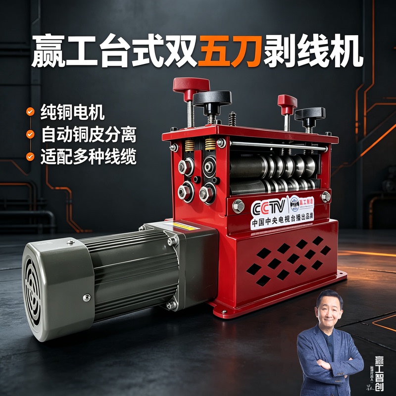 Yinggong Desktop Dual-Blade Wire Stripping Machine for Waste Copper Wire, Small Household Electric Cable Stripping Machine, Fully Automatic Magic Tool