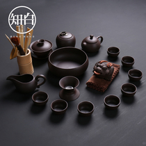 Zhibai original mine purple sand tea set set home set ceramic bowl teapot kung fu tea set tea ceremony tea gift