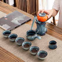 Lazy teapot automatic tea set household living room ceramic kung fu tea cup set office meeting guest tea breinner