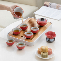 Kung Fu tea set Japanese set Ceramic Teapot Tea maker Household tea plate Gaiwan Tea Ceremony Dry tea table