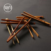 Zhibai tea clip Kung Fu tea accessories Tea ceremony clip Teacup tweezers Teacup fork Chicken wing wood Six Junzi