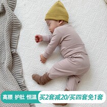 Baby Sleepwear Spring Autumn Pure Cotton Home Conserved Children Cotton Sweatshirt High Waist Nursing Underwear Baby Autumn Clothes Autumn Pants Suit