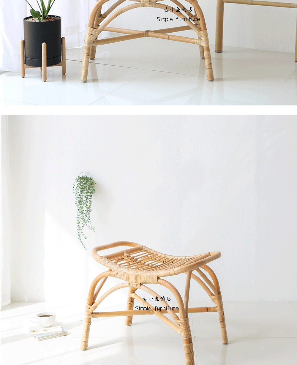 Древние рыба японский ротанг стул Дома комнатный менять обувь стул диван скамеечка для ног Виноградный немного табуретка 