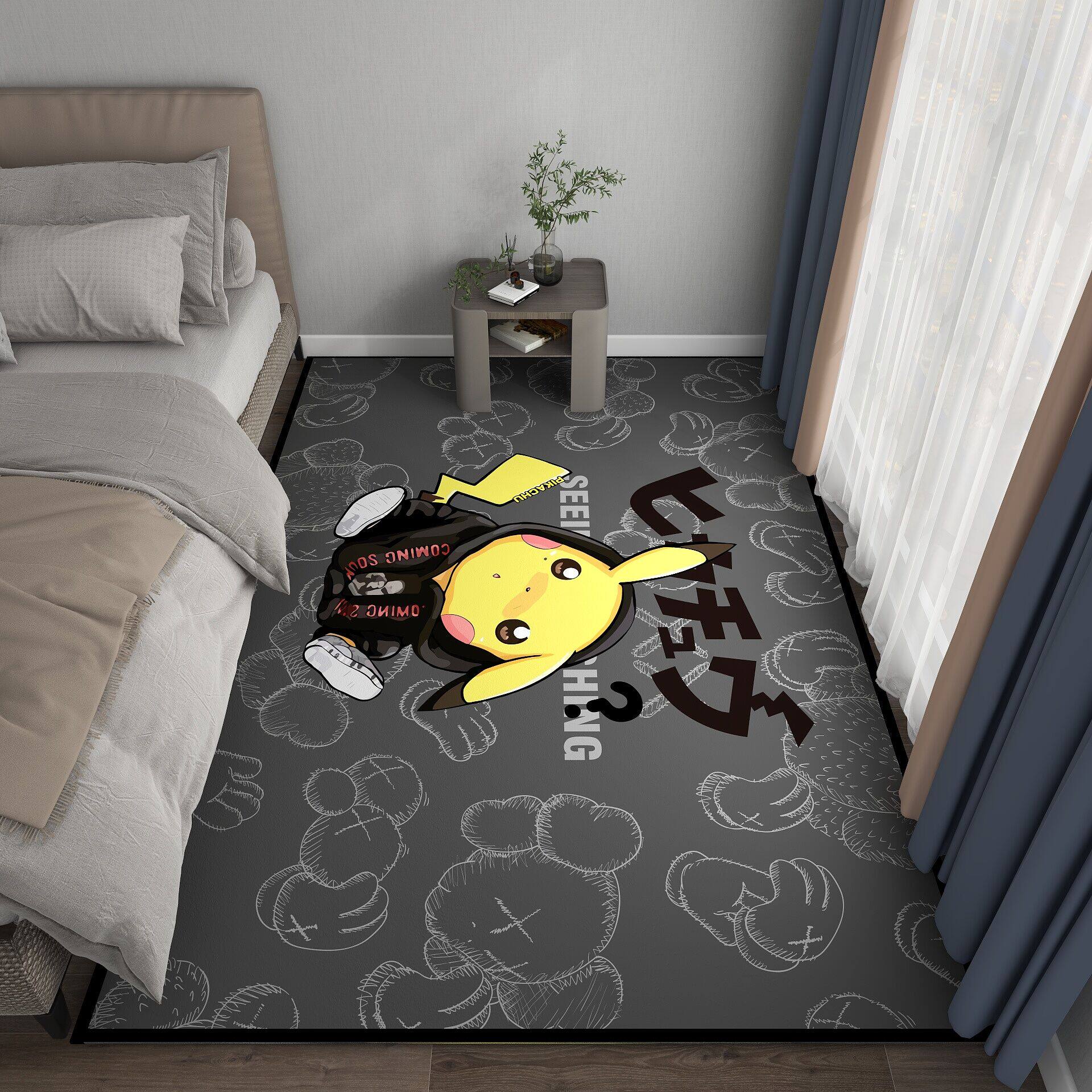 Net red tide brand sup carpet kaws bedroom bedside blanket rectangular gray trend boy personality floor mat room