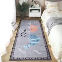 Cute Bed Side Carpet Bedroom Ins Wind Strip Mesh Red Homed Ground Floor Mat Girls Room Floating Window Cushion No Washable Rub.