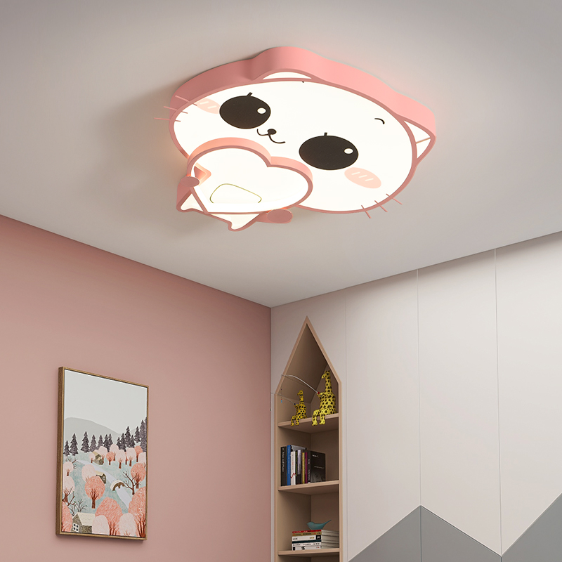 Children's room modern cartoon creative love cat flying pig happy goat small room bedroom ceiling lamp