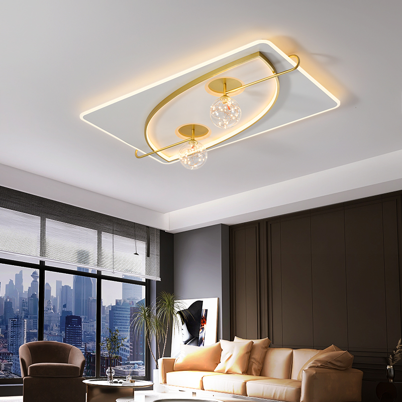 Living room lamp 2022 new bedroom smart ceiling lamp voice control simple modern aluminum light luxury wind headlight