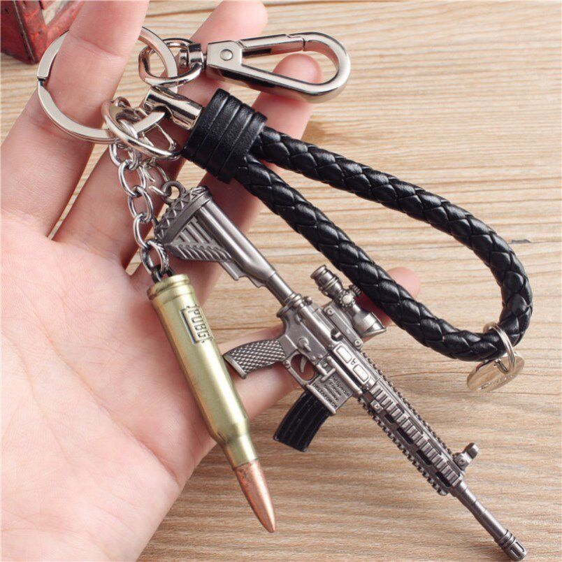 Three-piece AK key ring keykknife set for survival men's machine gun gift hanging awm key chain