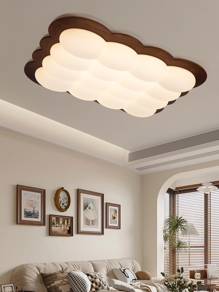 2024 New Walnut Led Ceiling Lamp Solid Wood Living Room Lamp Master Bedroom Dining Room Lamp New Chinese Style Lighting Fixtures