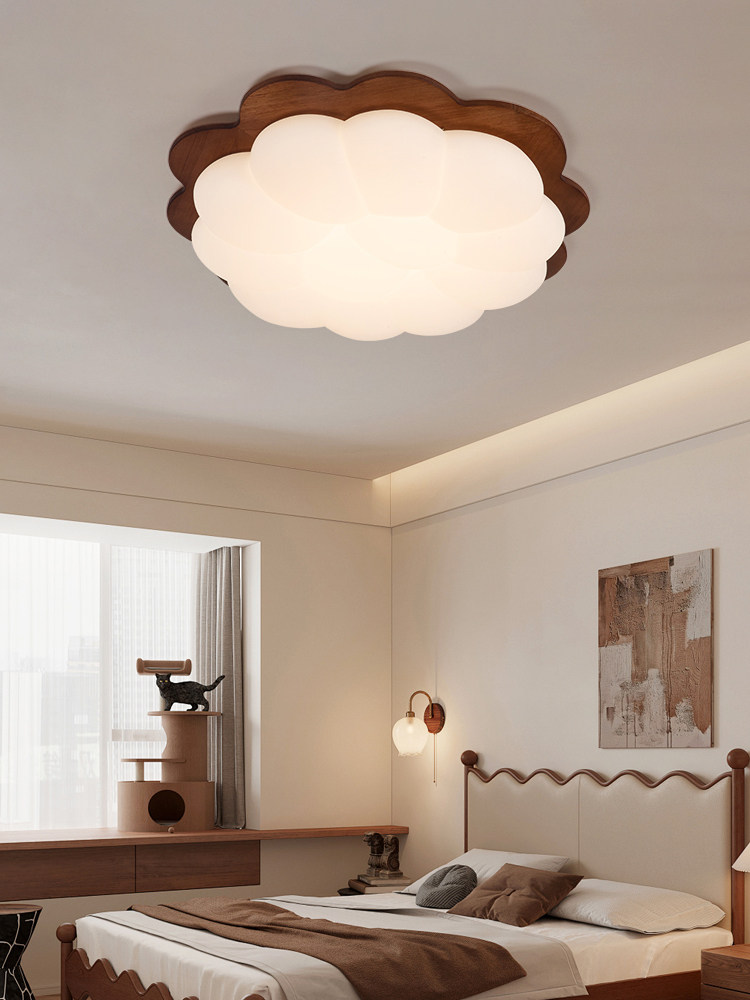 2024 New Walnut Led Ceiling Lamp Solid Wood Living Room Lamp Master Bedroom Dining Room Lamp New Chinese Style Lighting Fixtures