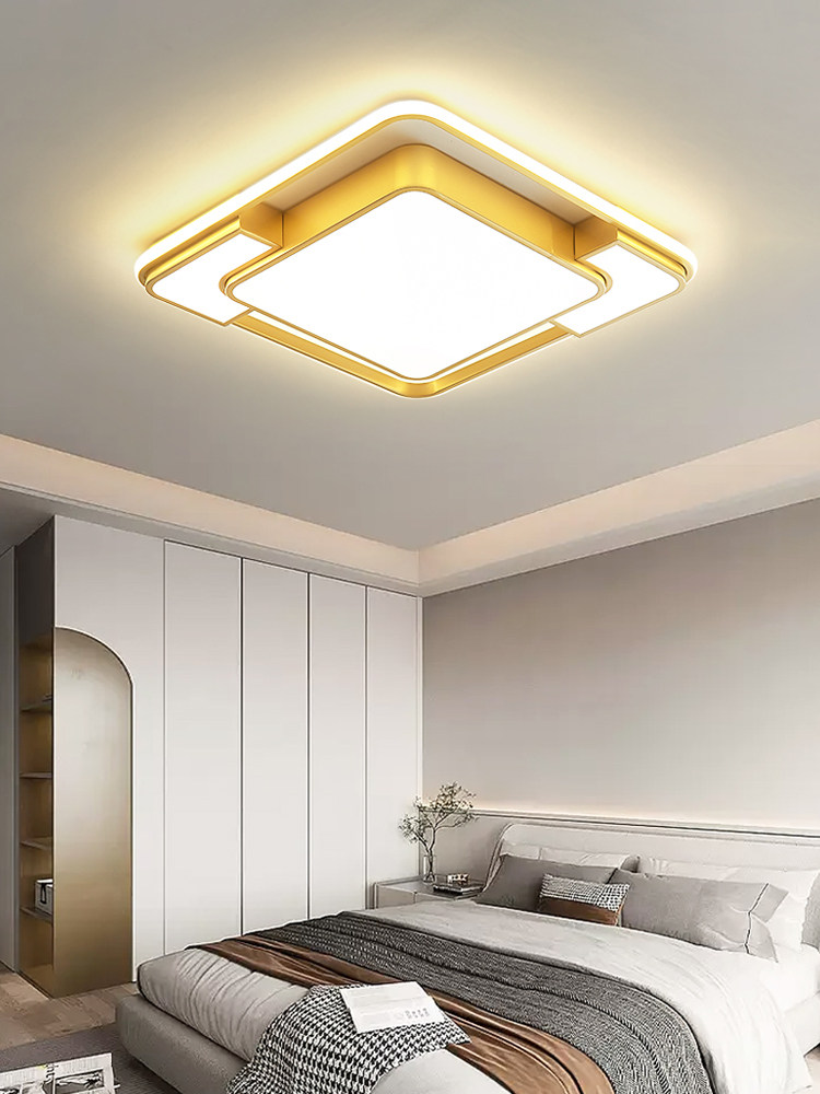 Nordic Golden Led Rectangular Ceiling Light for Living Room, Modern Minimalist Bedroom Room Home Use, Elegant and Luxurious Lighting Fixtures