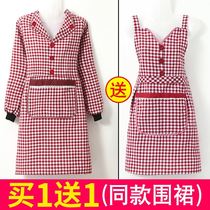 Apron ladies Home Kitchen Clothes 2021 New foreign air cotton Cooking for work wearing hood Pretty stylish
