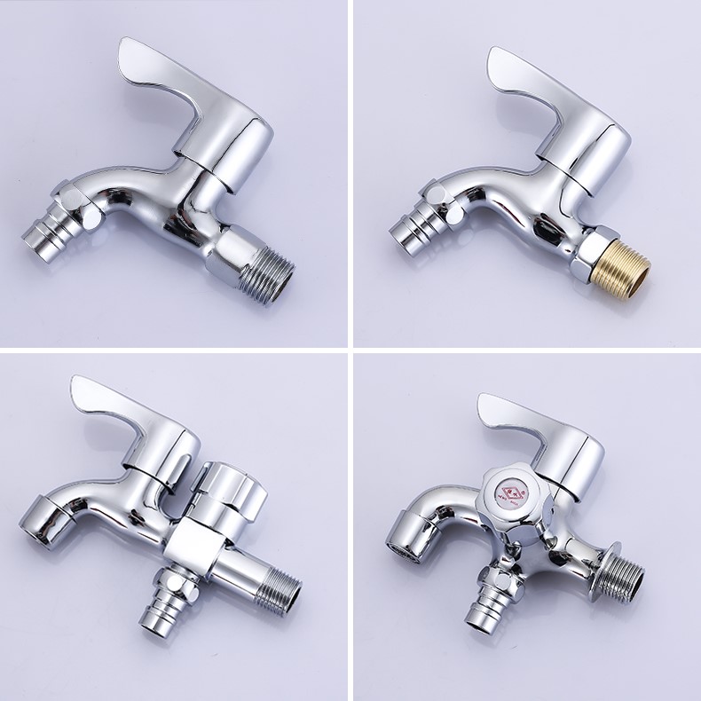 Washing machine special faucet one in and two out dual-use 4-point all-copper faucet extended hardware explosion-proof thread quick opening