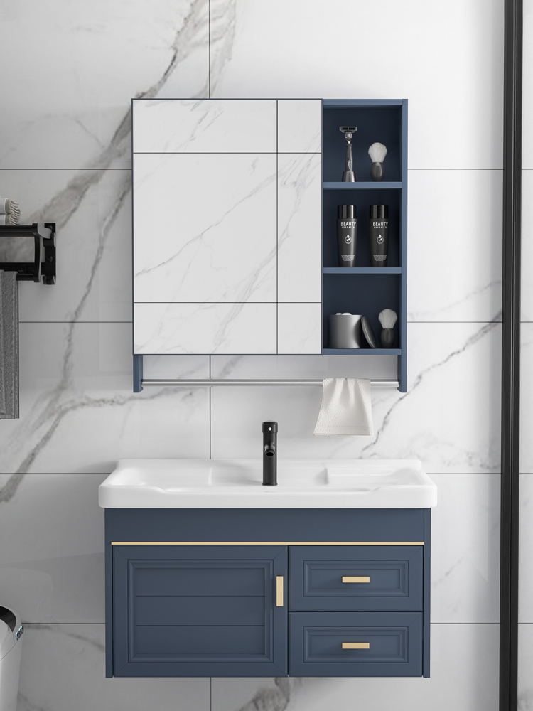 Bath Room Cabinet Combined Floor Style Make-up Room Ceramic Balcony Space Aluminum Modern Light Lavish Wash Washstand Wash Basin