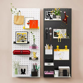Perforated Board Accessories for Storage Racks, Metal Living Room Entrance Wall Display Shelves, Desk Storage Shelves, Available in Multiple Colors