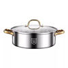 German 304 Stainless Steel Double Pot Hot Pot for Clear Soup, Suitable for Home Use with Induction Cooker, Large Capacity, Thickened Hot Pot Container