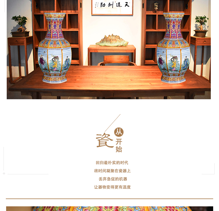 Mesa of jingdezhen ceramics vase colored enamel archaize furnishing articles 8 x 8 square bottle of Chinese style decorates the feng shui