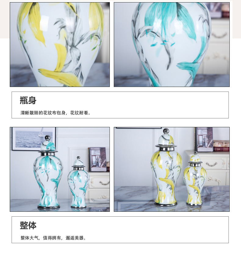 Jingdezhen ceramic vase furnishing articles creative flower decoration in the sitting room porch mesa TV cabinet table plating honeysuckle