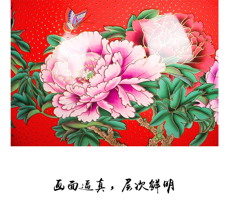 Jingdezhen ceramics vase red pearl glaze new Chinese style household tree flower arrangement sitting room TV ark, furnishing articles