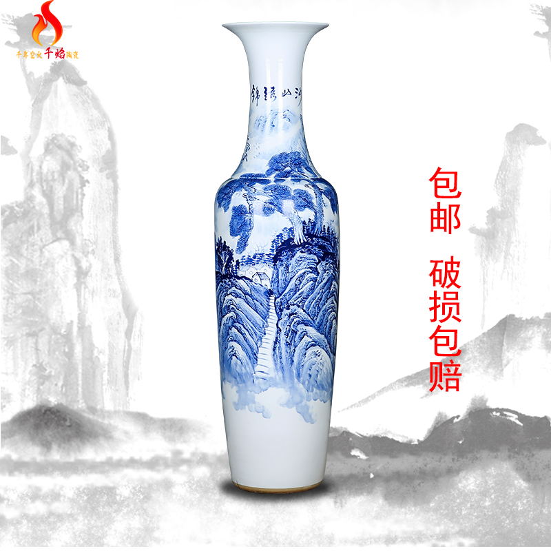 Jingdezhen ceramics high white glaze hand - made splendid sunvo home furnishing articles for the opening of large vase of blue and white porcelain