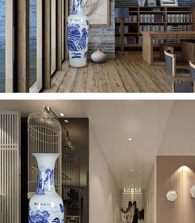 Thousands of flame jingdezhen ceramics of large blue and white landscape has a long history in the hand is blue and white porcelain vase splendid future