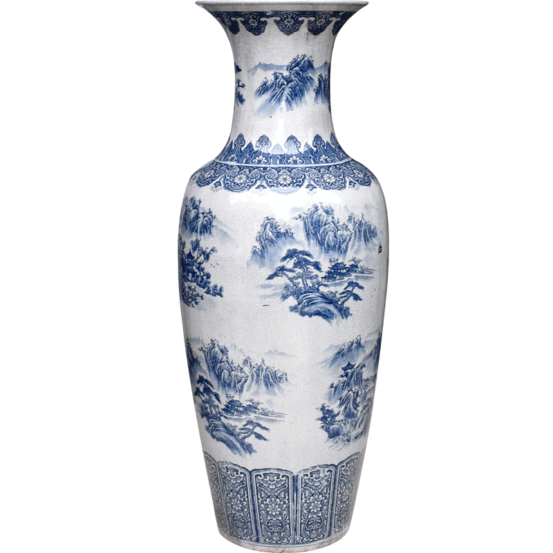 Jingdezhen porcelain of large vases, ceramic flower arrangement craft sitting room adornment villa hotel furnishing articles crackle