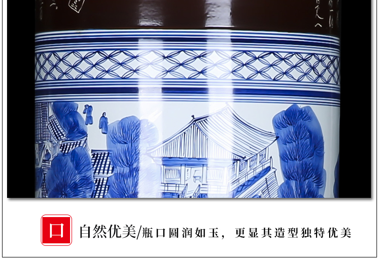 Jingdezhen ceramics hand - made pine qingming scroll landing big vase hotel opening gifts quiver furnishing articles