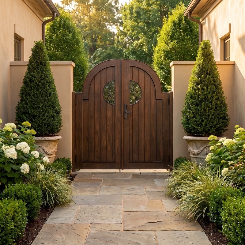 Aluminum Alloy Courtyard Door, Garden Door, Homestay Villa Yard Entrance Door, Outdoor Wrought Iron Yard Single/Double Door Gate Aluminum Alloy Courtyard Door, Garden Door, Homestay Villa Yard Entrance Door, Outdoor Wrought Iron Yard Single/Double Door Gate