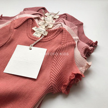 Danish mm baby baby bag fart vest conjoined khau spring summer thin and genuine silk cotton blend thread elastic big