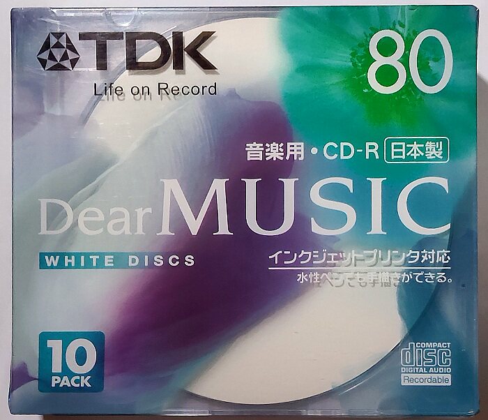 Out-of-print Japanese-made Taiyu production thin box original TDK Dear MUSIC music CD-R disc printable