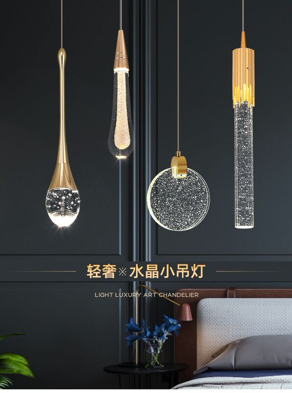 Postmodern Light Luxury Crystal Chandelier Nordic Bedroom Bedside Chandelier Creative Living Room Tv Background Wall Pendant Light Postmodern Light Luxury Crystal Chandelier Nordic Bedroom Bedside Chandelier Creative Living Room Tv Background Wall Pendant Light