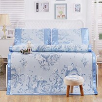 Ice silk mat two-piece set three-piece set single mat printing summer double seat student dormitory foldable mat