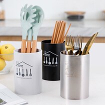 Nordic stainless steel chopsticks tube light luxury home restaurant restaurant commercial drain storage box tableware chopsticks basket bucket cage