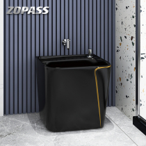 Balcony black ceramic washing mop pool Household bathroom Floor-to-ceiling mop pool Size mop pool mop basin