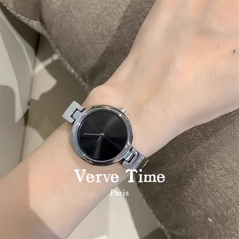Verve Time Trendy Fashion Light Luxury Niche Women's Watch Simple and Elegant Exquisite Small Silver Watch with a High-End Feel