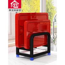 Stainless steel chopping board rack floor-standing chopping board pot plate cover rack one storage rack W104 black thickened body household vegetable rack