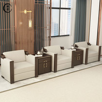 New Chinese-style office sofa combination guest VIP room negotiation furniture modern minimalist hall business solid wood customization