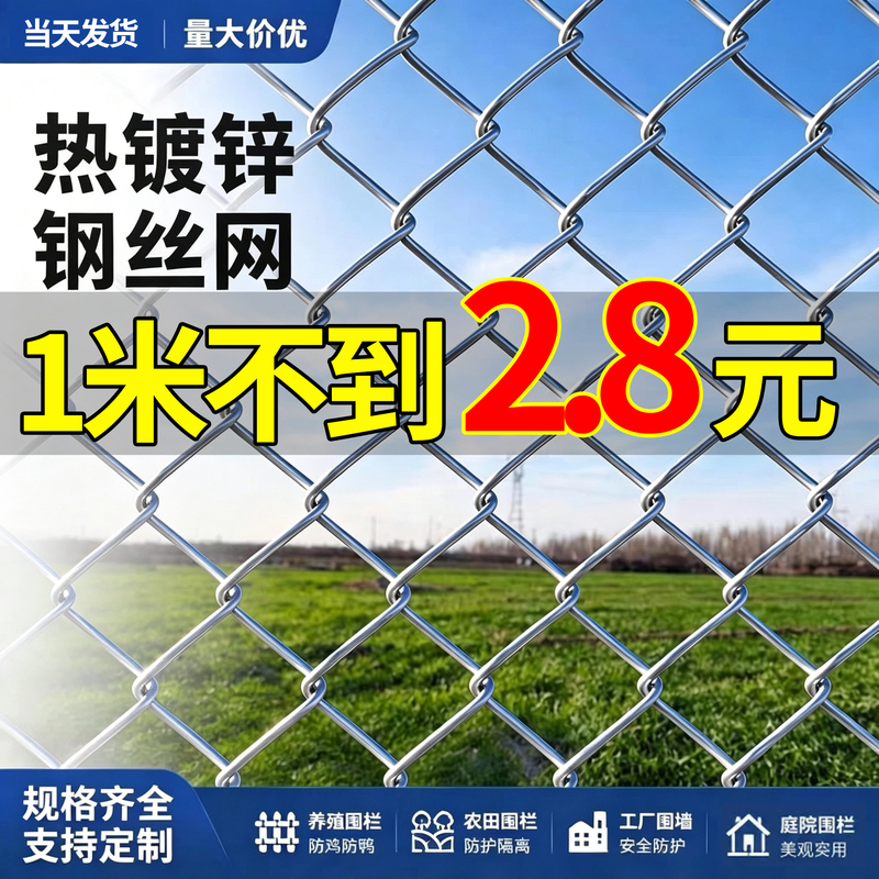 Hot-Dipped Galvanized Iron Wire Mesh Fence, Breeding Net, Steel Wire Mesh, Chicken, Duck, Sheep Outdoor Fence, Protective Hook-And-Loop Isolation Net Hot-Dipped Galvanized Iron Wire Mesh Fence, Breeding Net, Steel Wire Mesh, Chicken, Duck, Sheep Outdoor Fence, Protective Hook-And-Loop Isolation Net